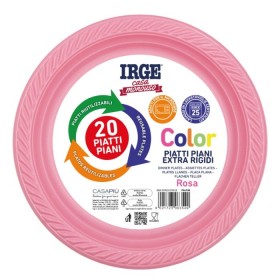 IRGE PIATTI DI PLASTICA PIANI ROSA PZ. 20 IRGE PIATTI DI PLASTICA PIANI ROSA PZ. 20