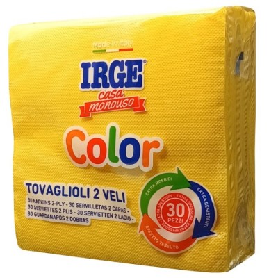 IRGE TOVAGLIOLI DI CARTA 2 VELI CM. 33x33 GIALLO PZ. 30