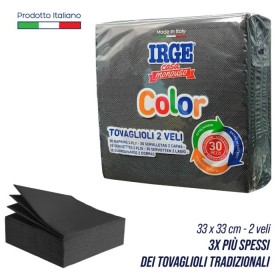 IRGE TOVAGLIOLI DI CARTA 2 VELI CM. 33x33 NERO PZ. 30 IRGE TOVAGLIOLI DI CARTA 2 VELI CM. 33x33 NERO PZ. 30