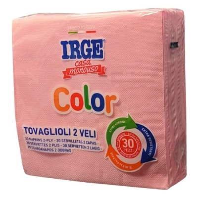 IRGE TOVAGLIOLI DI CARTA 2 VELI CM. 33x33 ROSA PZ. 30