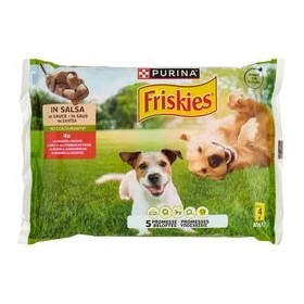 FRISKIES BOCCONCINI PER CANE IN SALSA CANE MANZO E PATATE 4X85GR FRISKIES BOCCONCINI PER CANE IN SALSA CANE MANZO E PATATE 4X85GR