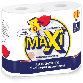 MAXI CARTA ASCIUGATUTTO 2 VELI 2 ROTOLI MAXI CARTA ASCIUGATUTTO 2 VELI 2 ROTOLI