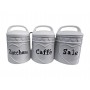 SET BARATTOLI SALE- ZUCC-CAFFE GRIGIO TAPPO MANICO BIANCO 11X11X15.5