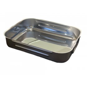 TEGLIA ALTA RETTANGOLARE PESANTE IN ACCIAIO INOX CM. 30x22 TEGLIA ALTA RETTANGOLARE PESANTE IN ACCIAIO INOX CM. 30x22