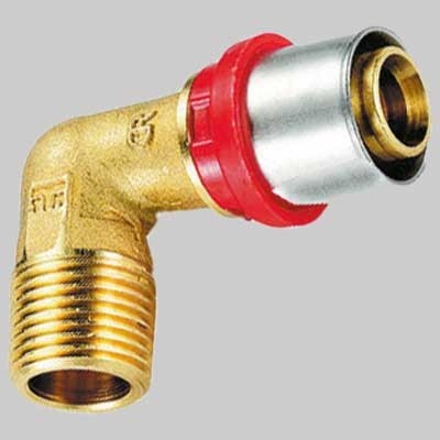 TIEMME RACCORDO CURVO MASCHIO A PRESSARE 16 x 1/2 POLL.
