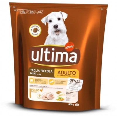 ULTIMA CROCCHETTE PER CANE ADULT TAGLIA PICCOLA GUSTO POLLO E RISO E VERDURE 800G