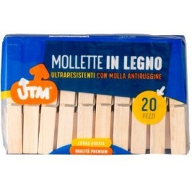 UTM MOLLETTE IN LEGNO PER STENDERE PANNI PZ. 20 UTM MOLLETTE IN LEGNO PER STENDERE PANNI PZ. 20