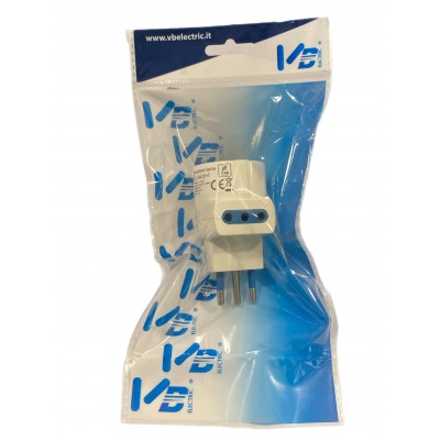VB-ELECTRIC ADATTATORE CON DOPPIA PRESA 10A CON SCHUKO E SPINA 10A