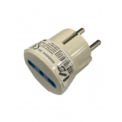 VB-ELECTRIC ADATTATORE SPINA SCHUKO A BIPASSO E PRESA 10-16A
