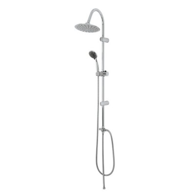 FERIDRAS COLONNA DOCCIA LINEA PLATINUM IN ACCIAIO CROMATO CON SOFFIONE TONDO CM. 102