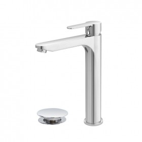 FERIDRAS MISCELATORE LAVABO CROMATO SERIES IRIS ALTO COMPLETO DI PILETTA FERIDRAS MISCELATORE LAVABO CROMATO SERIES IRIS ALTO COMPLETO DI PILETTA