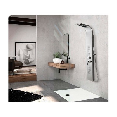FERIDRAS PANNELLO DOCCIA MULTIFUNZIONE LINEA MIAMI IN ACCIAIO CROMATO cm. 158x22x45