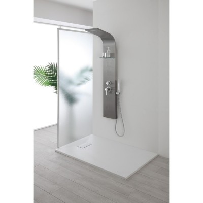FERIDRAS PANNELLO DOCCIA MULTIFUNZIONE LINEA NEW YORK IN ACCIAIO SATINATO cm. 150x22x45