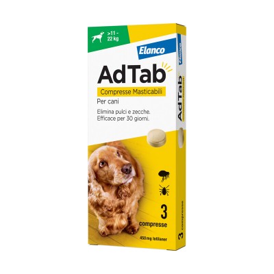 ADTAB COMPRESSE ANTIPARASSITARIO PER CANI DA KG. 11 - 22 PZ. 3