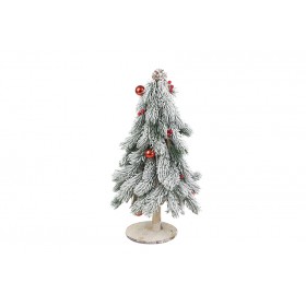 ALBERELLO DI NATALE CON DECORO NATALIZIO BIANCO CM. 15x45