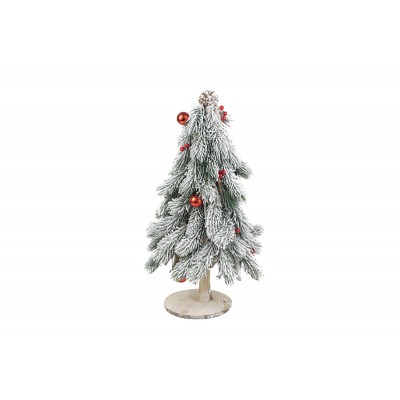 ALBERELLO DI NATALE CON DECORO NATALIZIO BIANCO CM. 15x45