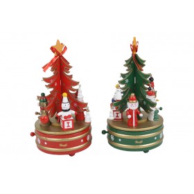 ALBERO DI NATALE CON CARILLON CM. 12x22 2 COLORI ASSORTITI