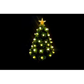 ALBERO DI NATALE VERDE CON 55 LUCI BIANCO CALDO 50 RAMI  CM. 60