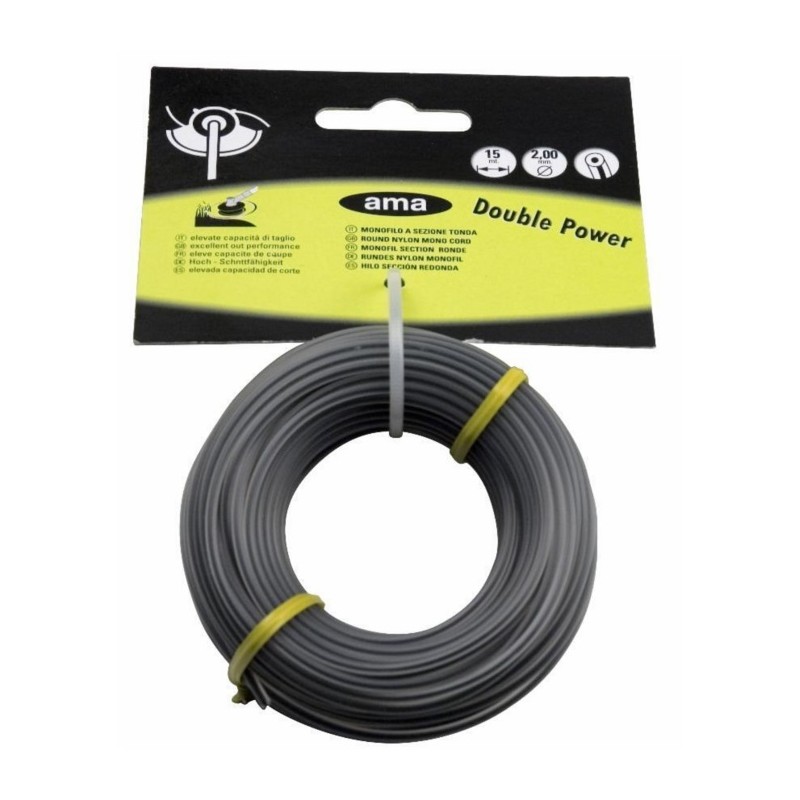 Ama filo del tagliabordi double power tondo mm. 2x15mt.