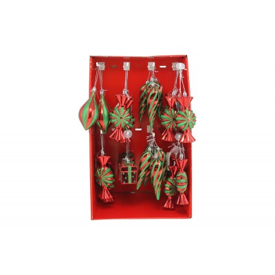 APPENDINO DECORO NATALE COLORE ROSSO/VERDE 4 ASSORTITI