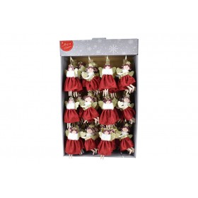 APPENDINO DI FATINA PER DECORAZIONE NATALE COLORE RSSO CM. 15h.