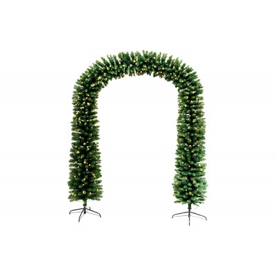 ARCO PER DECORO DI NATALE LUMINOSO CON 420 LED E 1166 RAMI BASE IN METALLO CM. 200/240