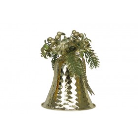 CAMPANA PER DECORAZIONE NATALE DI COLORE ORO CM. 15,2x15,2x20,3