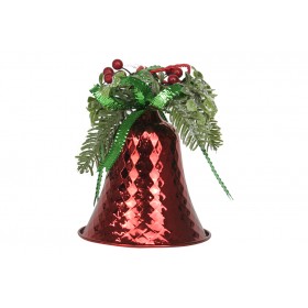 CAMPANA PER DECORAZIONE NATALE DI COLORE ROSSO CM. 15,2x15,2x20,3