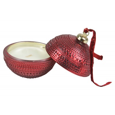 CANDELA PROFUMATA A FORMA DI SFERA PALLINA DI NATALE WINTERSPICE 145G