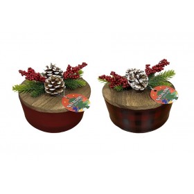 CANDELA PROFUMATA DI NATALE VETRO CM. 15x15Xx6,5 2 COLORI ASSORTITI