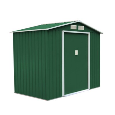 CASETTA RICOVERO PORTA ATTREZZI IN LAMIERA ZINCATA E PREVERNICIATA CM. 277x191x202h.