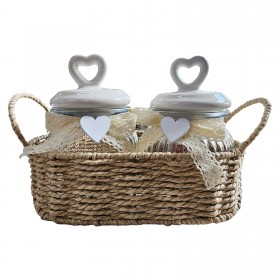 DC CASA BARATT.VETRO CON CESTO 550ML 2PZ 26X14X17