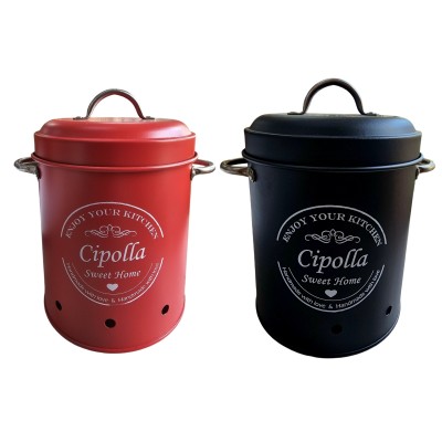 DC CASA BARATTOLO PORTACIPOLLA 13.5X15.7-19.5CM ROSSO/NERO