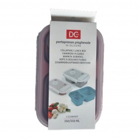 DC CASA CONTENITORE PORTAPRANZO PIEGHIEVOLE IN SILICONE 2POS.350-550ML