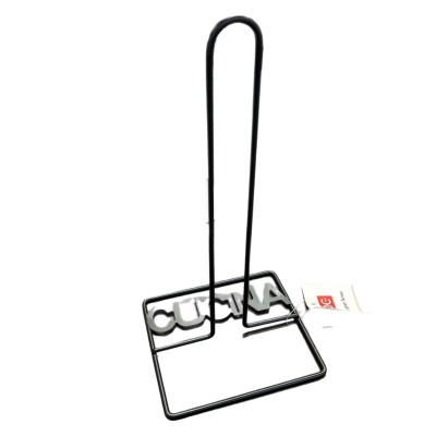 DC CASA PORTAROTOLO CARTA ASCIUGATUTTO IN METALLO NERO OPACO CM. 15x14x31h.