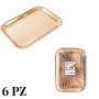 DC CASA VASSOIO RETTANG. ORO 12.8X18CM 6PZ