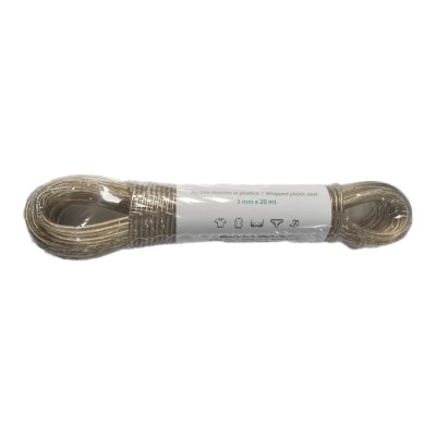 DIMORAE FILO PER STENDIBIANCHERIA RIVESTITO IN ACCIAIO mt. 20x3 mm.