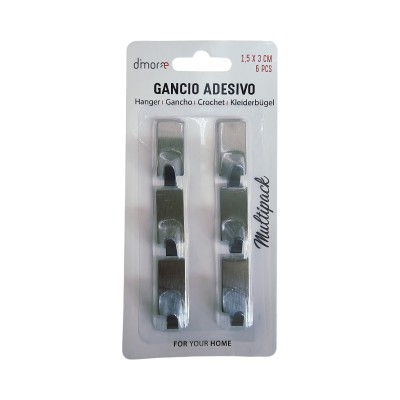 DIMORAE GANCIO ADES. 1.5X3CM 6PZ RETTANGOLARE