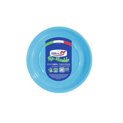DOPLA COLOR AZZURRO PIATTI PIANI 25PZ