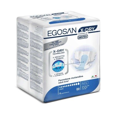 EGOSAN X-DRY PANNOLONI A MUTANDINA IPER TAGLIA XL pz. 8