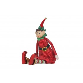 ELFO BOY CON GAMBELUNGHE M.003 DI COLORE ROSSO/VERDE CM. 15x8x48