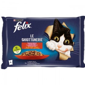 FELIX LE GHIOTONERIE 4 BUSTE DA 85 GRAMMI 2 MANZO e 2 POLLO