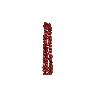 FESTONE DI NATALE CON 142 SFERE COLORE ROSSO CM. 3/5 CM. 9,5x9,5x180