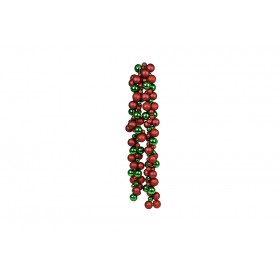FESTONE NATALIZIO CON 142 SFERE 3/5CM  COLORE ROSSO E VERDE CM. 9,5x180