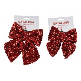 FIOCCO DI NATALE IMBOTTITO COLORE ROSSO CM. 13