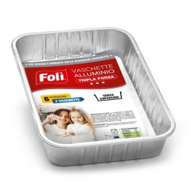 FOLI VASCHETTA TRIPLA FORZA  6 PORZIONI  2PZ
