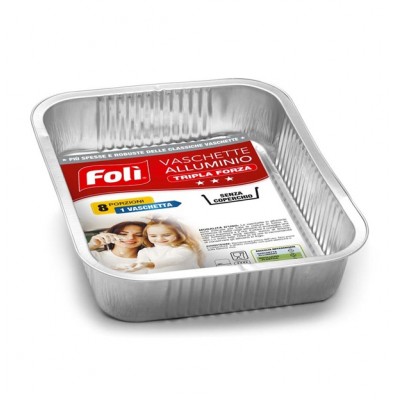 FOLI VASCHETTA TRIPLA FORZA  8 PORZIONI  1PZ