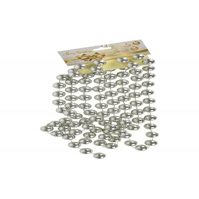 GHIRLANDA DI PERLINE PER DECORO NATALIZIO COLORE ARGENTO CM. 2x270