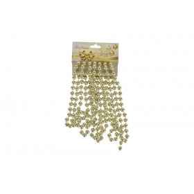GHIRLANDA DI PERLINE PER DECORO NATALIZIO COLORE CHAMPAGNE CM. 1x270