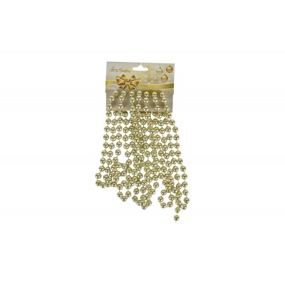 GHIRLANDA DI PERLINE PER DECORO NATALIZIO COLORE CHAMPAGNE CM. 1x270